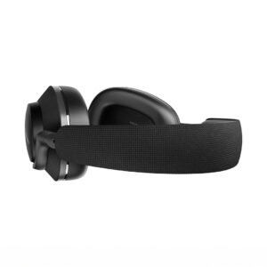 Black over-ear headphones with textured strap