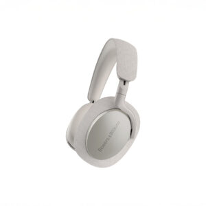 High-end over-ear headphones in silver color.