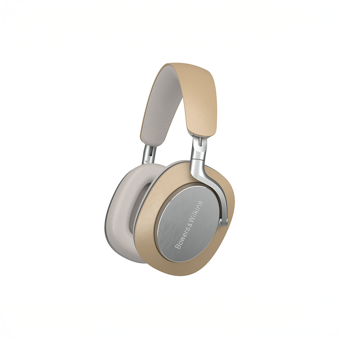 Stylish beige wireless headphones