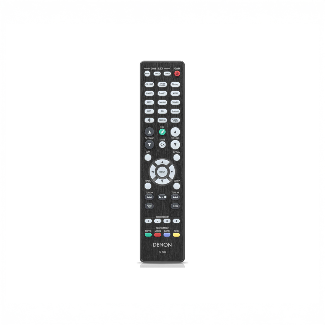 Denon remote control with multiple buttons
