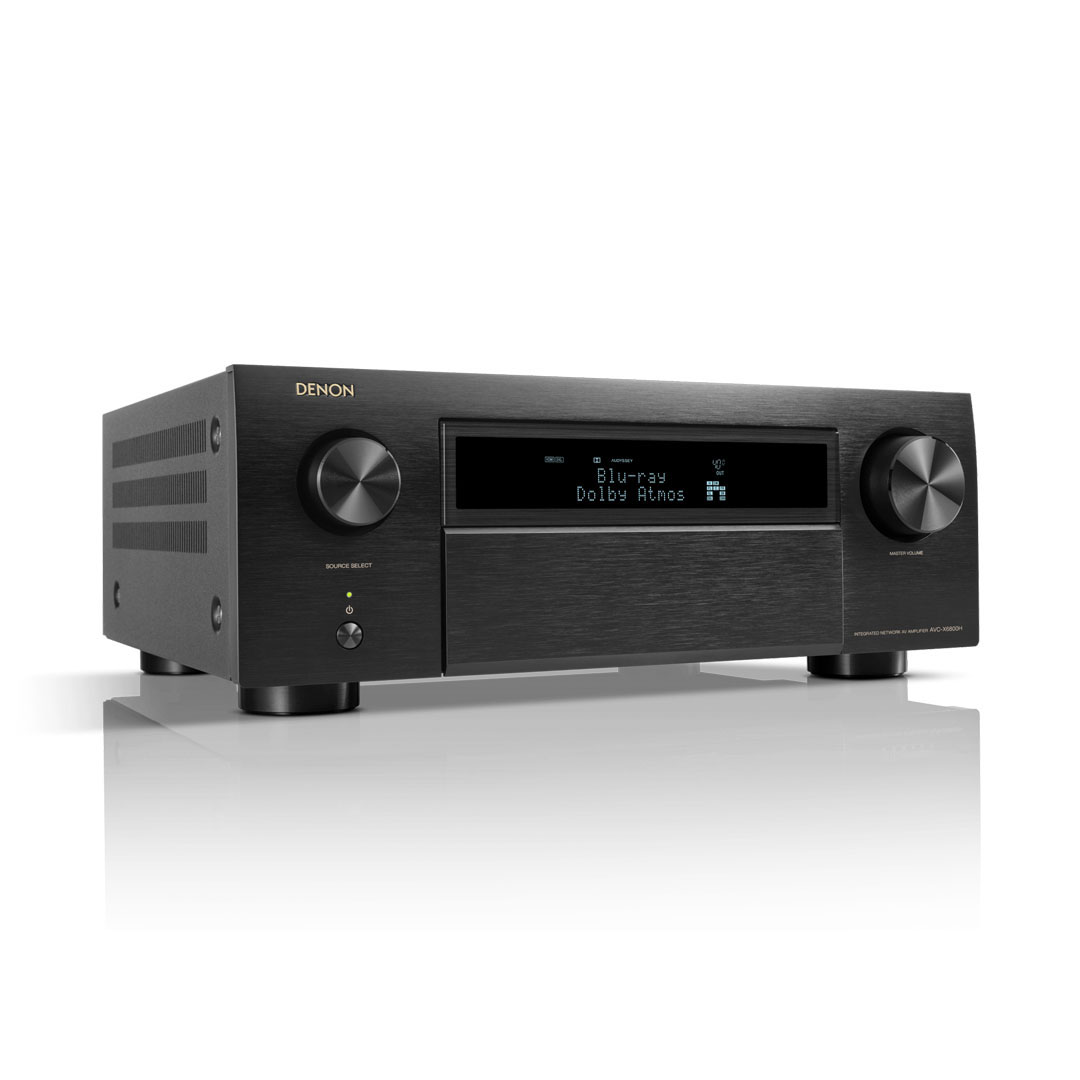 Denon AV receiver with Dolby Atmos support.