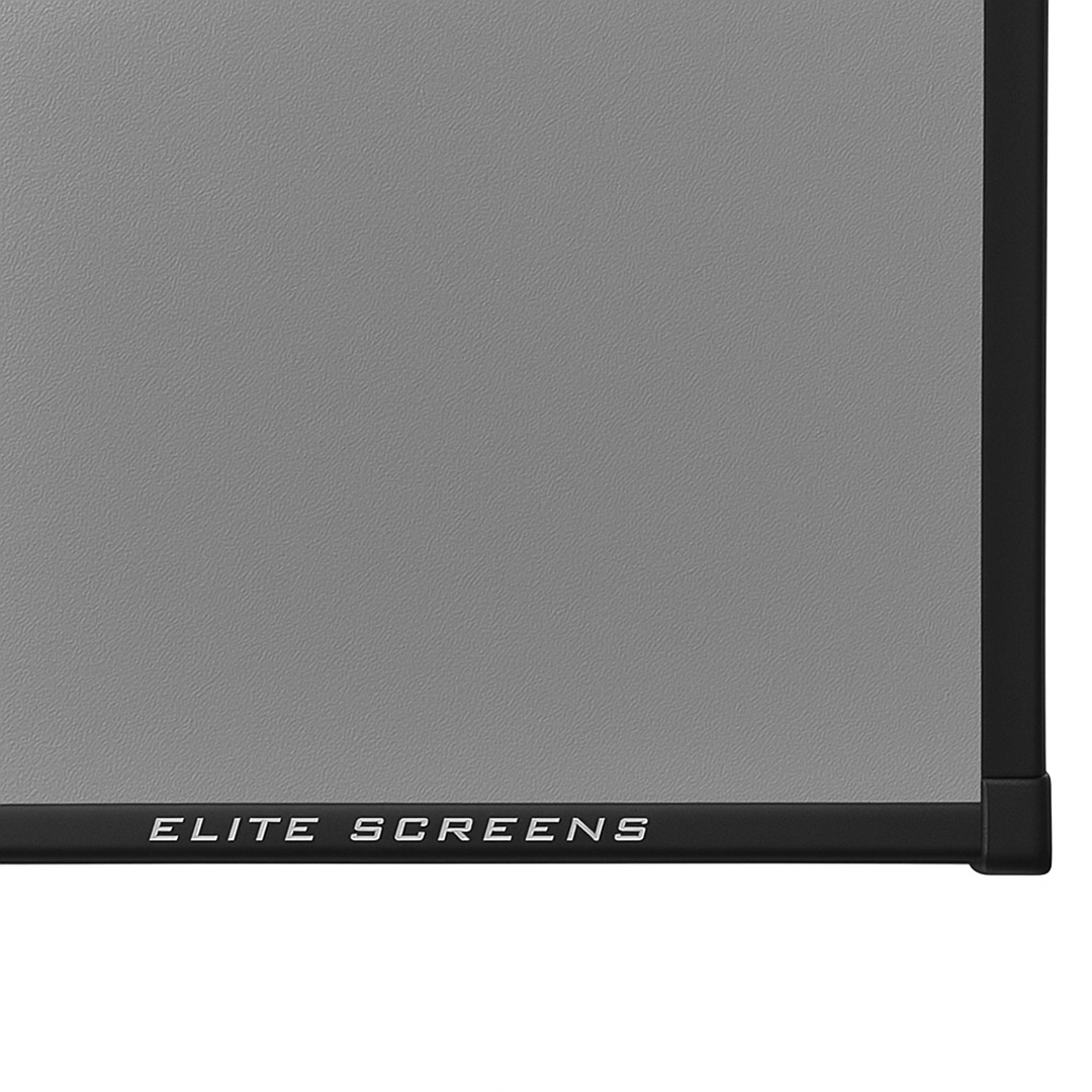 Elite Screens projector screen close-up view.