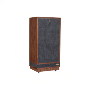 Vintage style wood grain speaker.