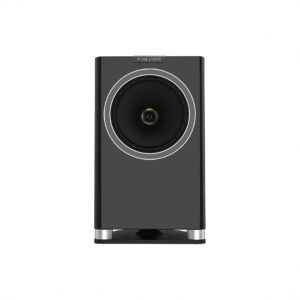 Black high-end audio speaker front view