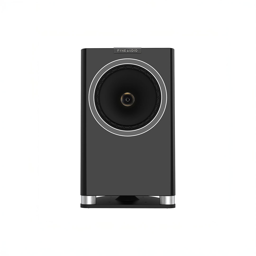 Black high-end audio speaker front view