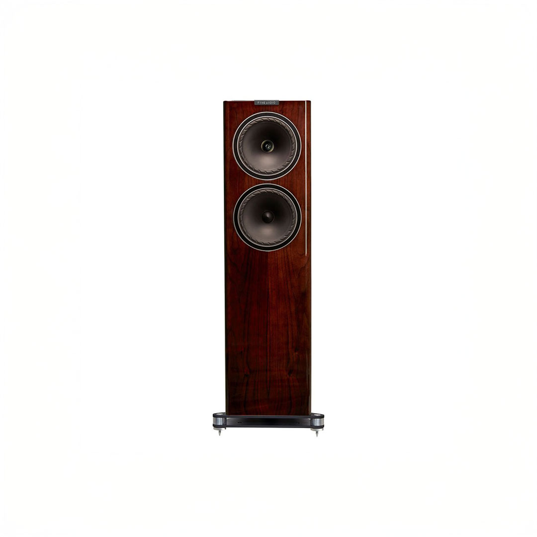 Wooden floor-standing speaker with two drivers.