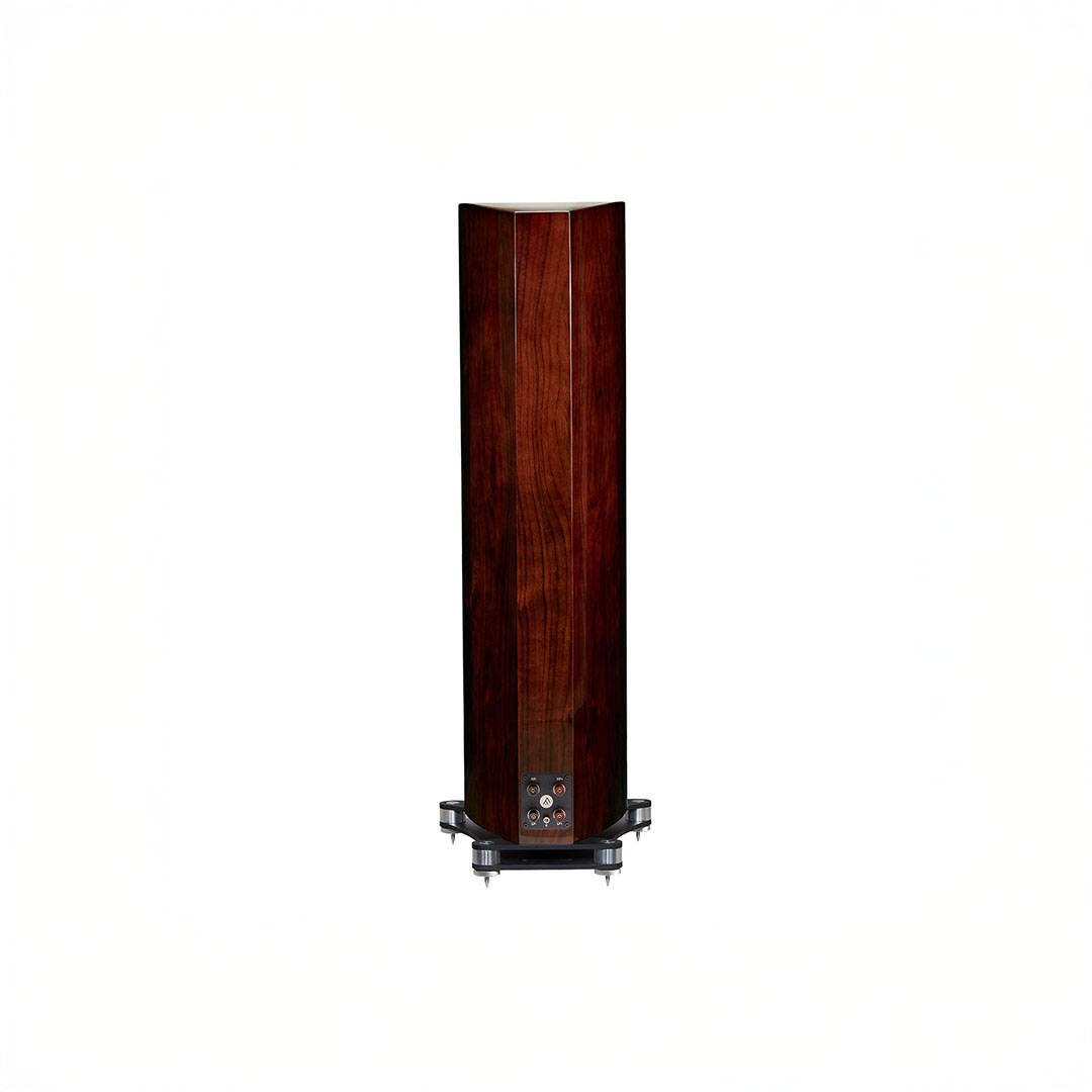 Wooden floor-standing speaker with sleek design
