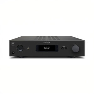 NAD audio amplifier front view with optical input