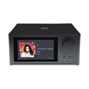 Audio player displaying music track information.