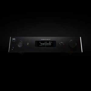 NAD digital amplifier with display in dark background