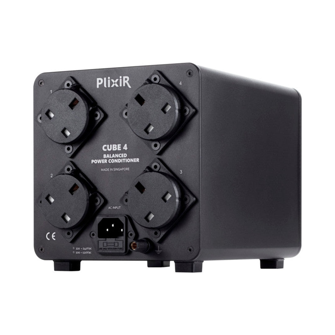 Plixir Cube 4 power conditioner with four sockets.
