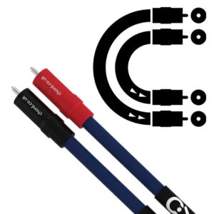 Chord RCA cables with curved design illustration
