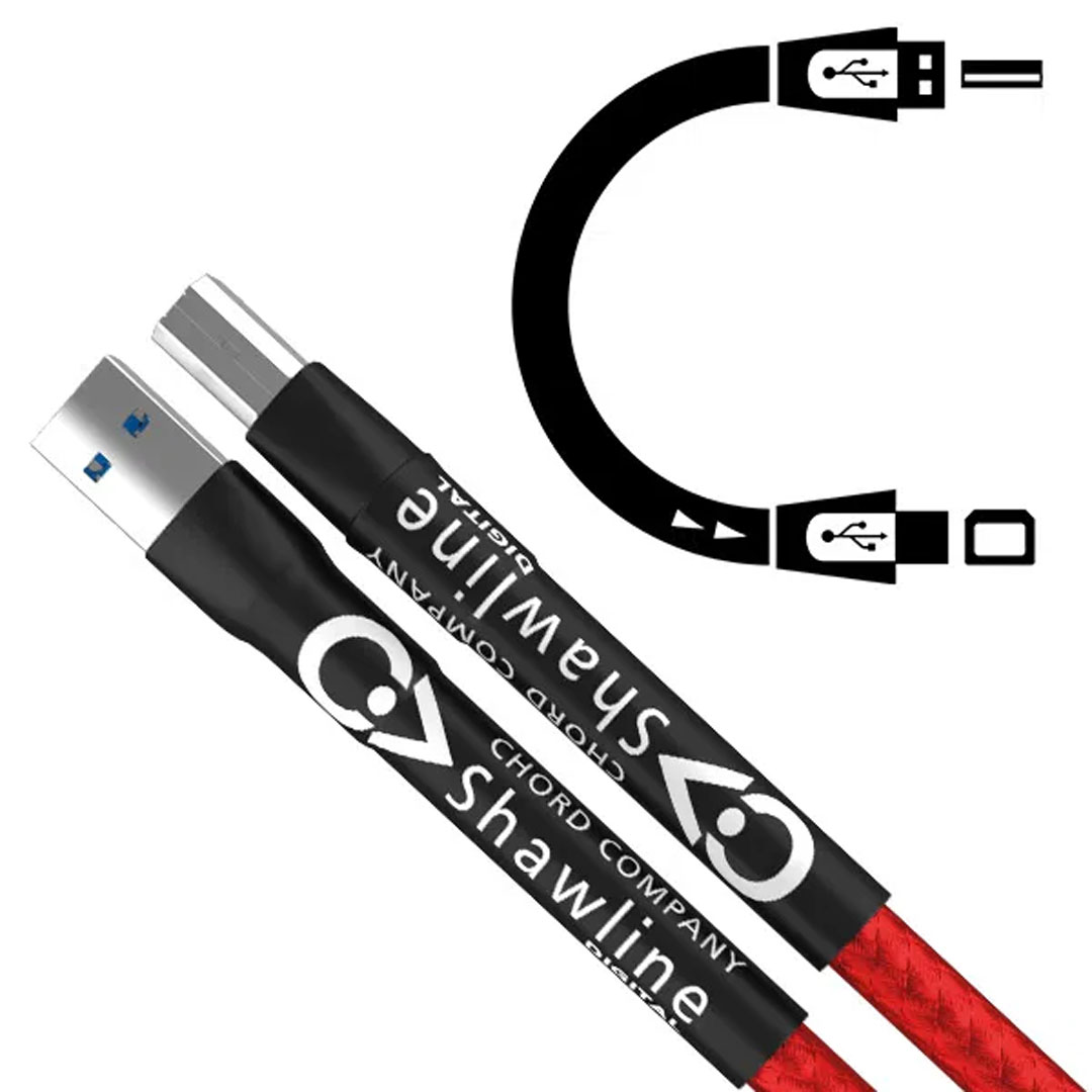 Shawline USB cable with braided red design