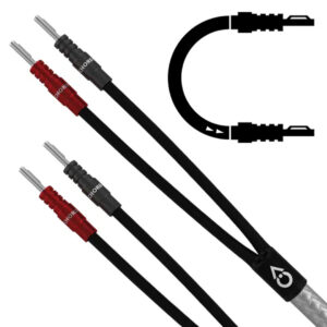Audio cables with red and black connectors