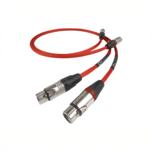 Red XLR audio cables with connectors