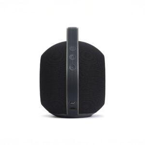 Black Bluetooth speaker with control buttons
