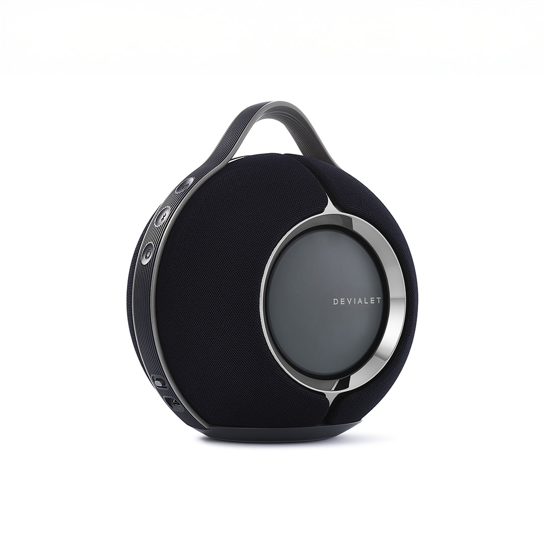 Devialet portable round speaker with handle