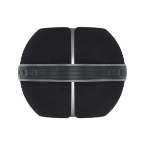 Black spherical Bluetooth speaker with control buttons
