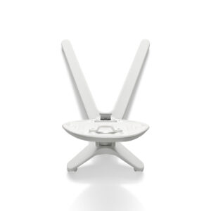 White chair base with V-shaped legs.
