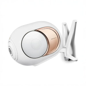 High-tech speaker with white and gold design