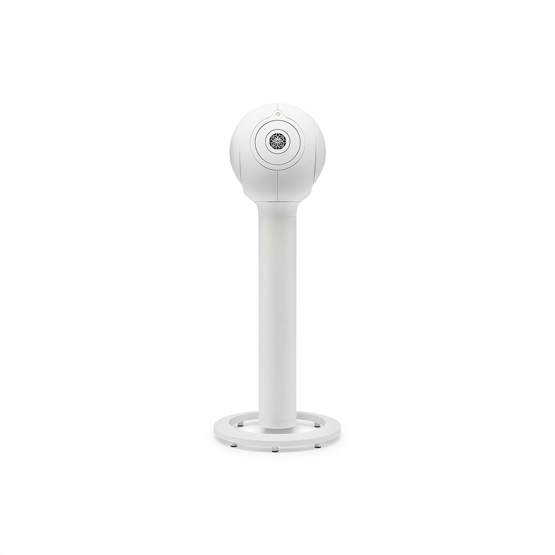 Modern white speaker on stand