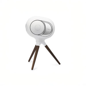 Stylish modern speaker on a tripod stand.