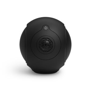 Black wireless speaker with modern design