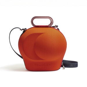 Red speaker bag with handle and strap