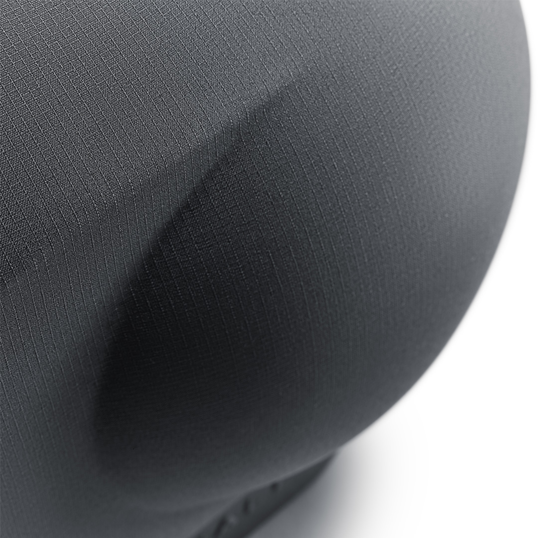 Close-up of textured black fabric surface