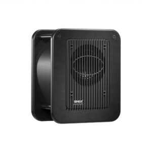 Black Genelec subwoofer with grille design