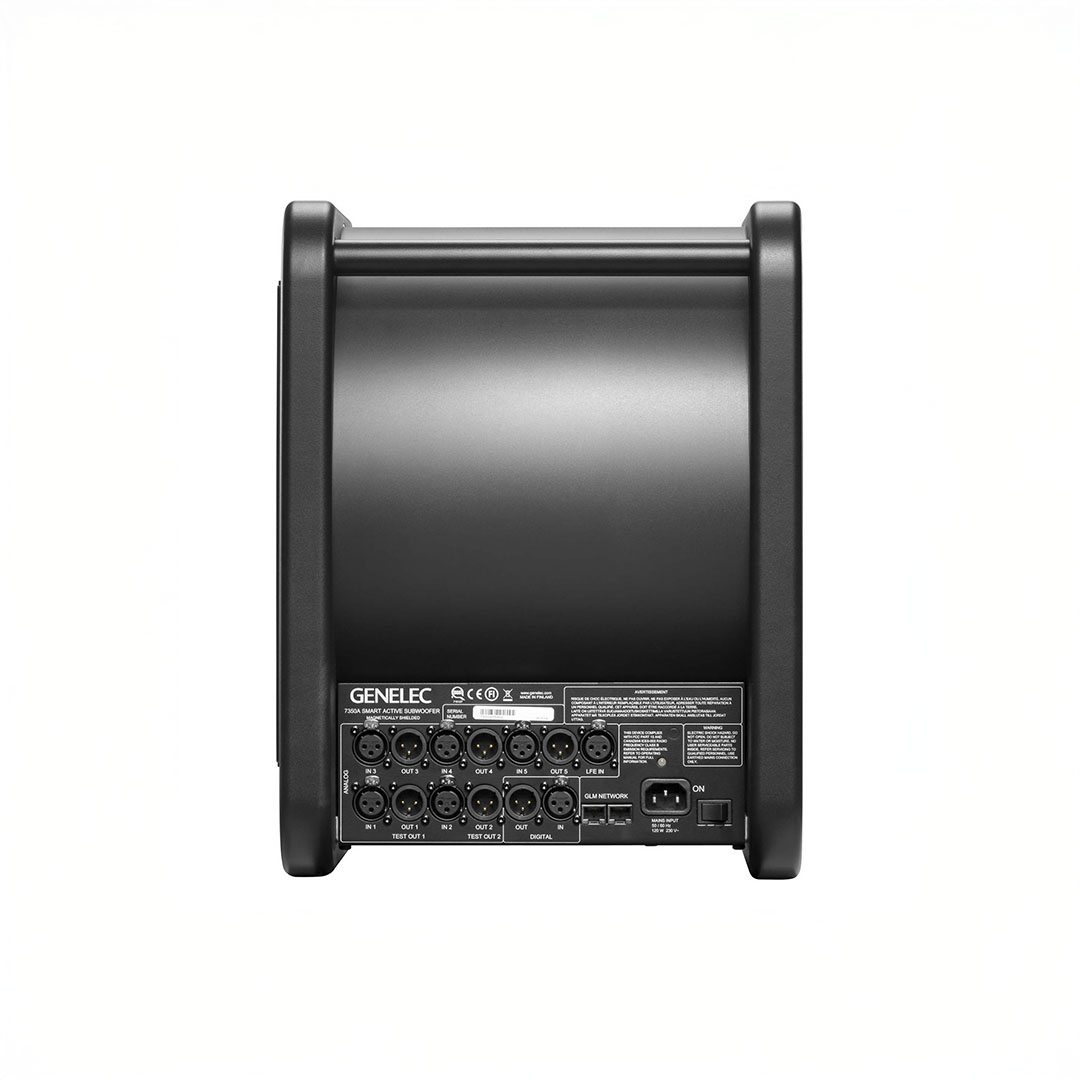 Back panel of a studio subwoofer.