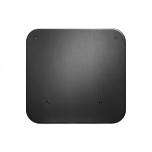Square black surface with rounded corners.