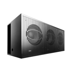 Three-fan industrial ventilation unit, metal casing.