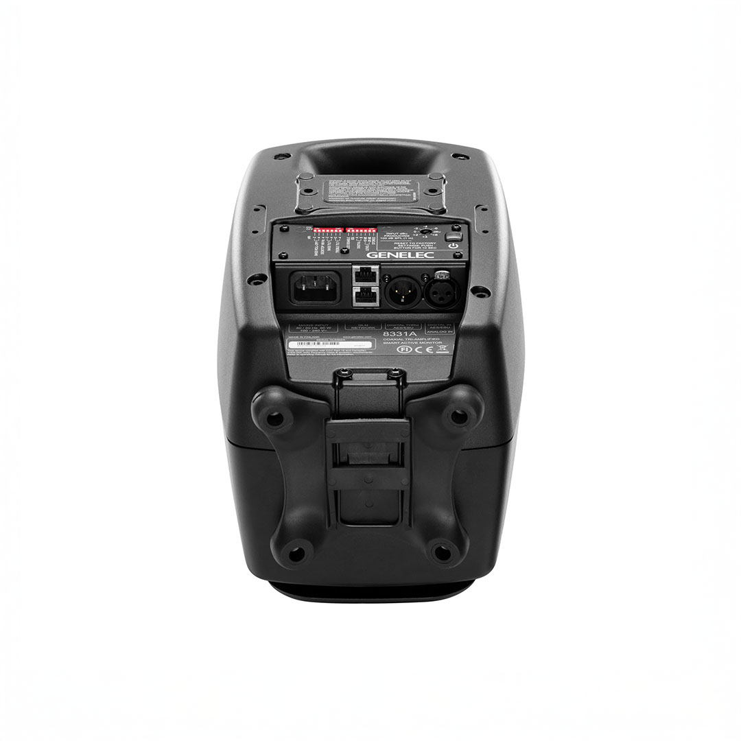 Back view of Genelec speaker with connections visible.