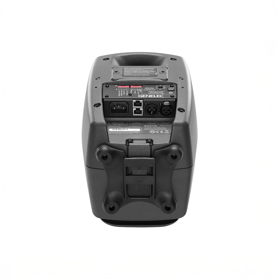 Back view of Genelec studio monitor speaker