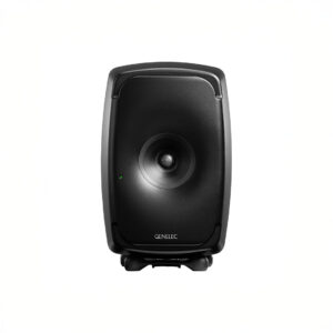 Black professional audio speaker front view