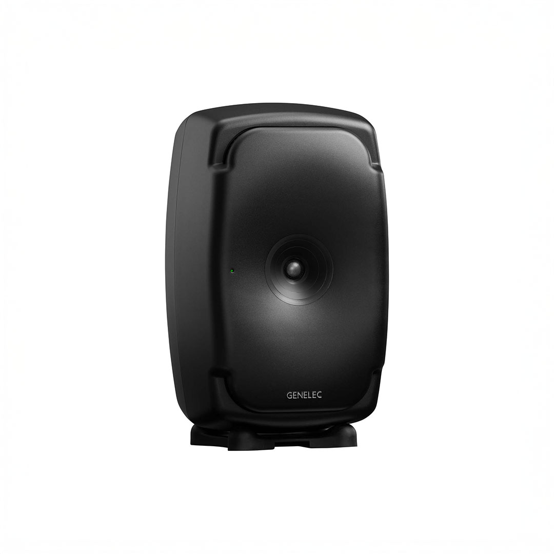 Black studio monitor speaker, Genelec brand