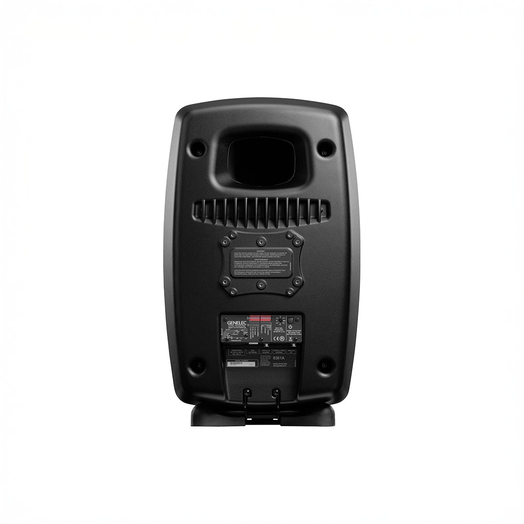 Rear view of a studio speaker