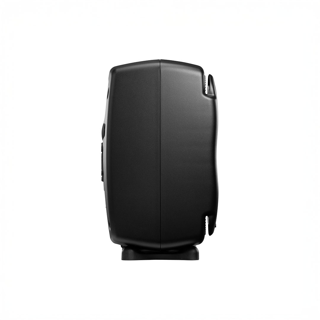 Black side profile of a portable speaker