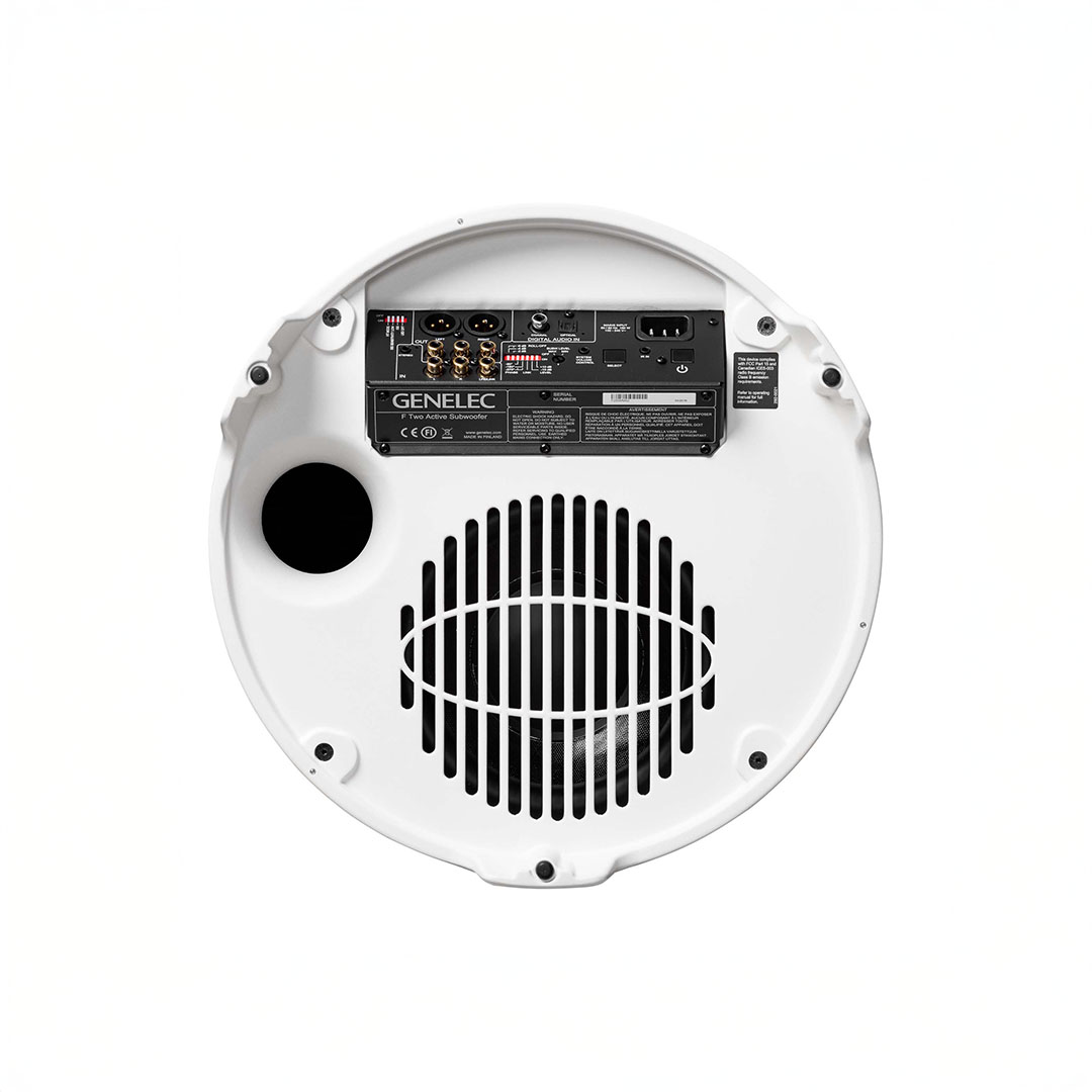 Rear view of Genelec subwoofer with connectors