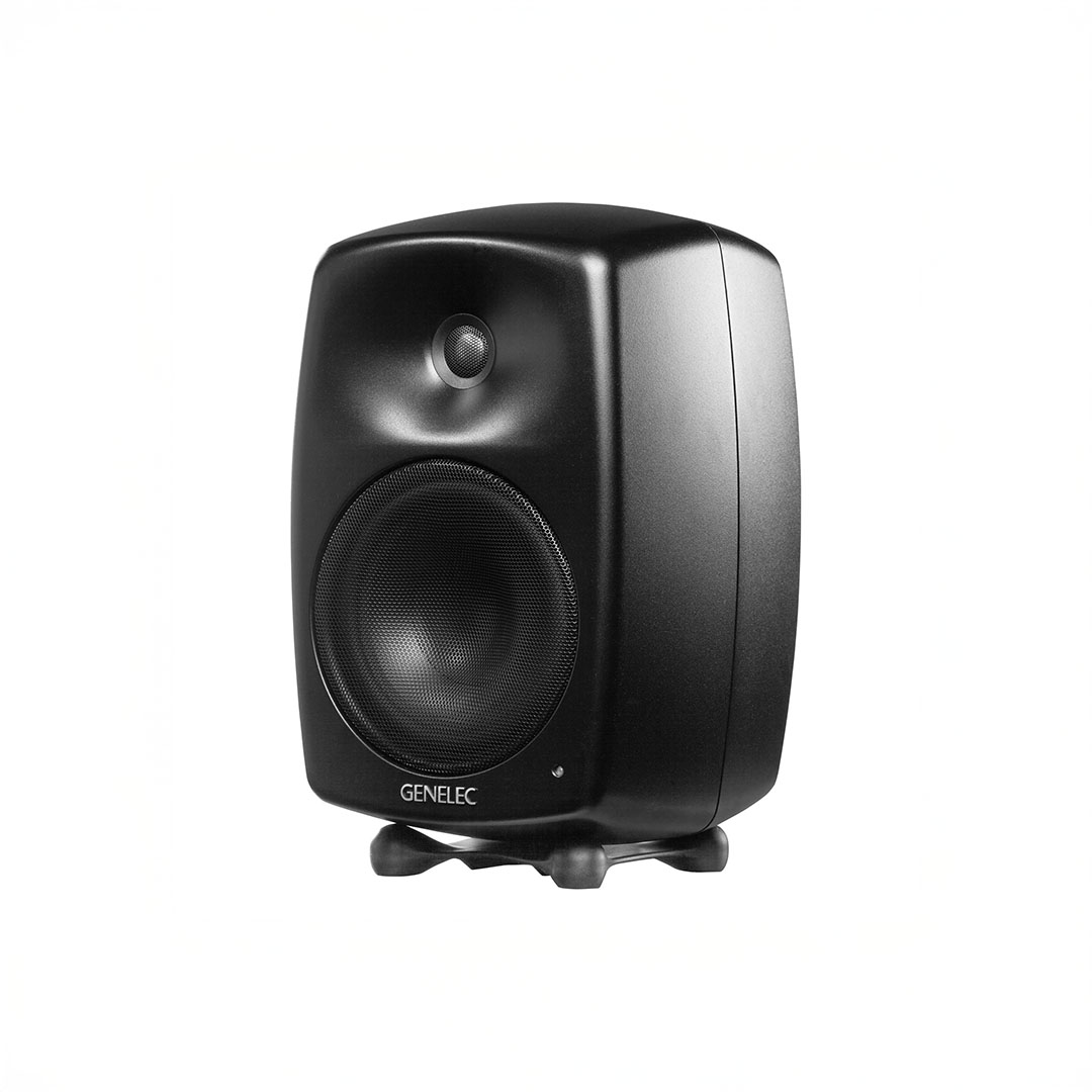 Black Genelec speaker studio monitor