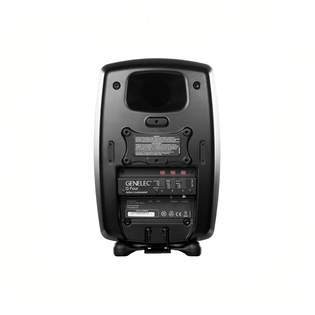 Back view of a Genelec G Four speaker.