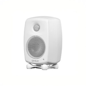 White compact speaker on stand