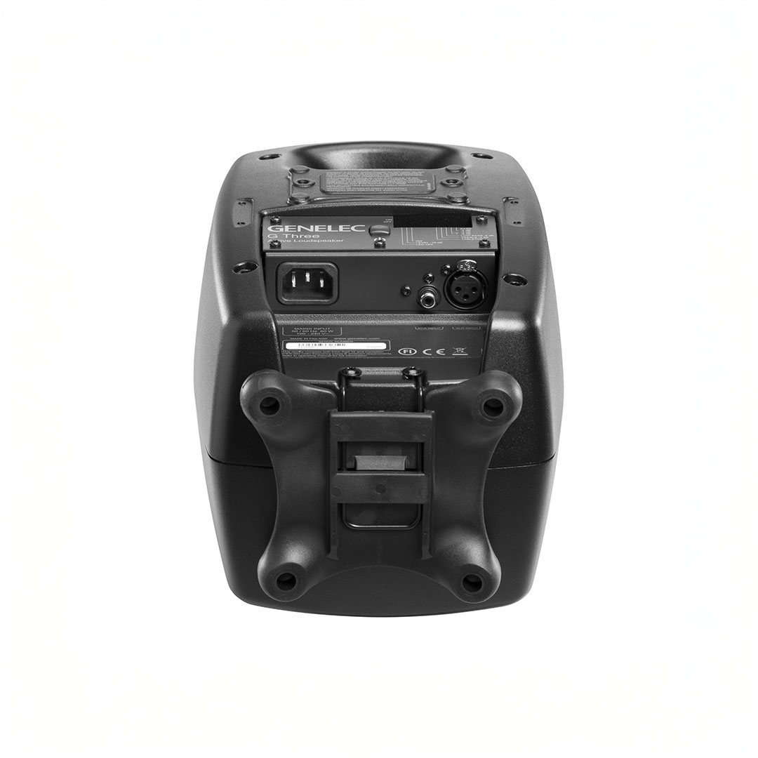 Back of a Genelec studio monitor speaker