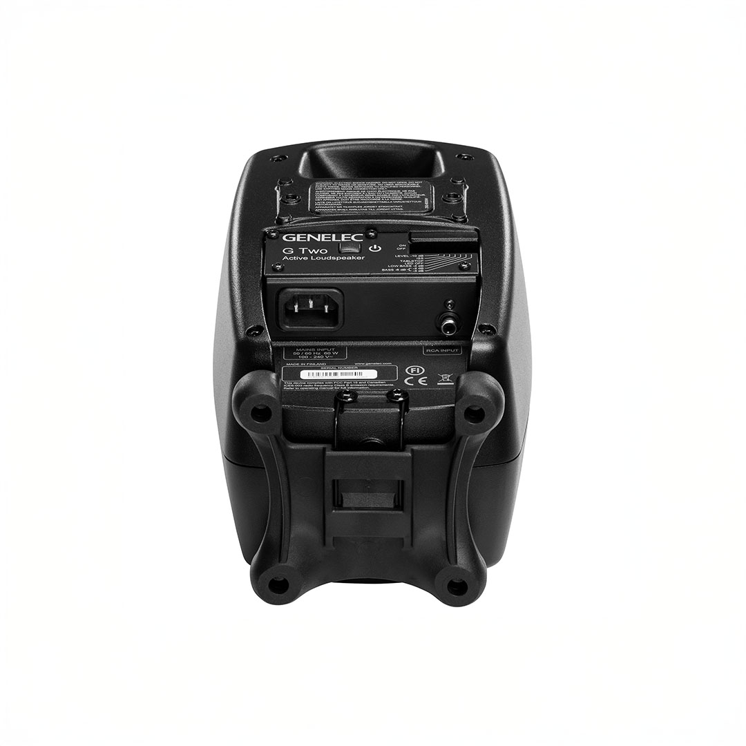 Back view of active loudspeaker with connections.