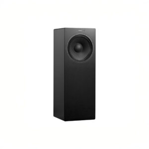 Black tower speaker with large woofer