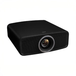 Black home theater projector with lens