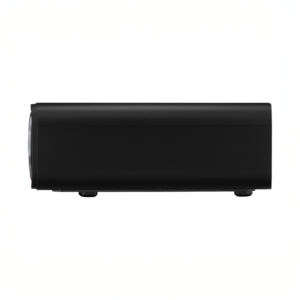 Black rectangular electronic device with lens on side.