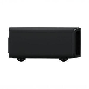 Side view of black electronic device with vents