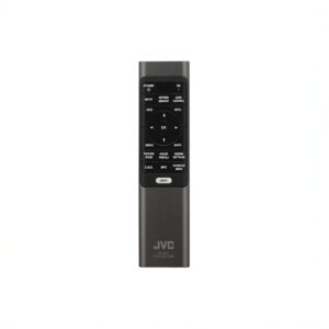JVC projector remote control with buttons.